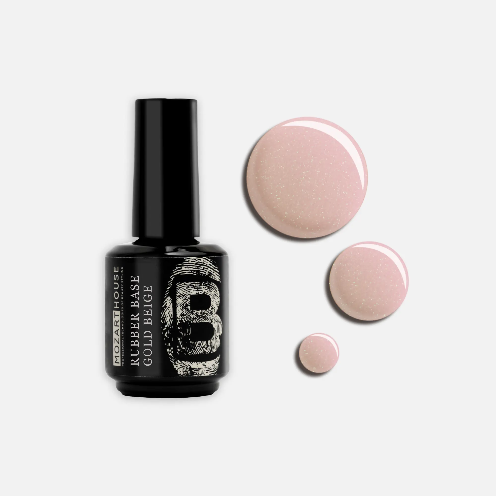 GEL POLISH RUBBER BASE GOLD BEIGE, 15 ml