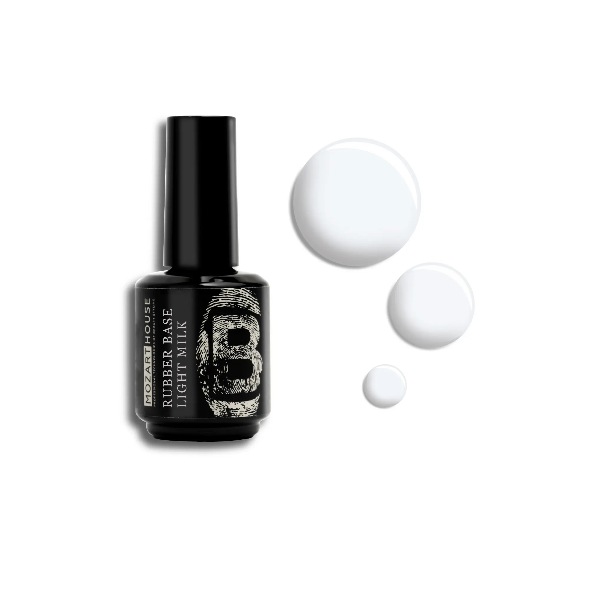 Base Coat GEL POLISH RUBBER BASE LIGHT MILK, 15 ml