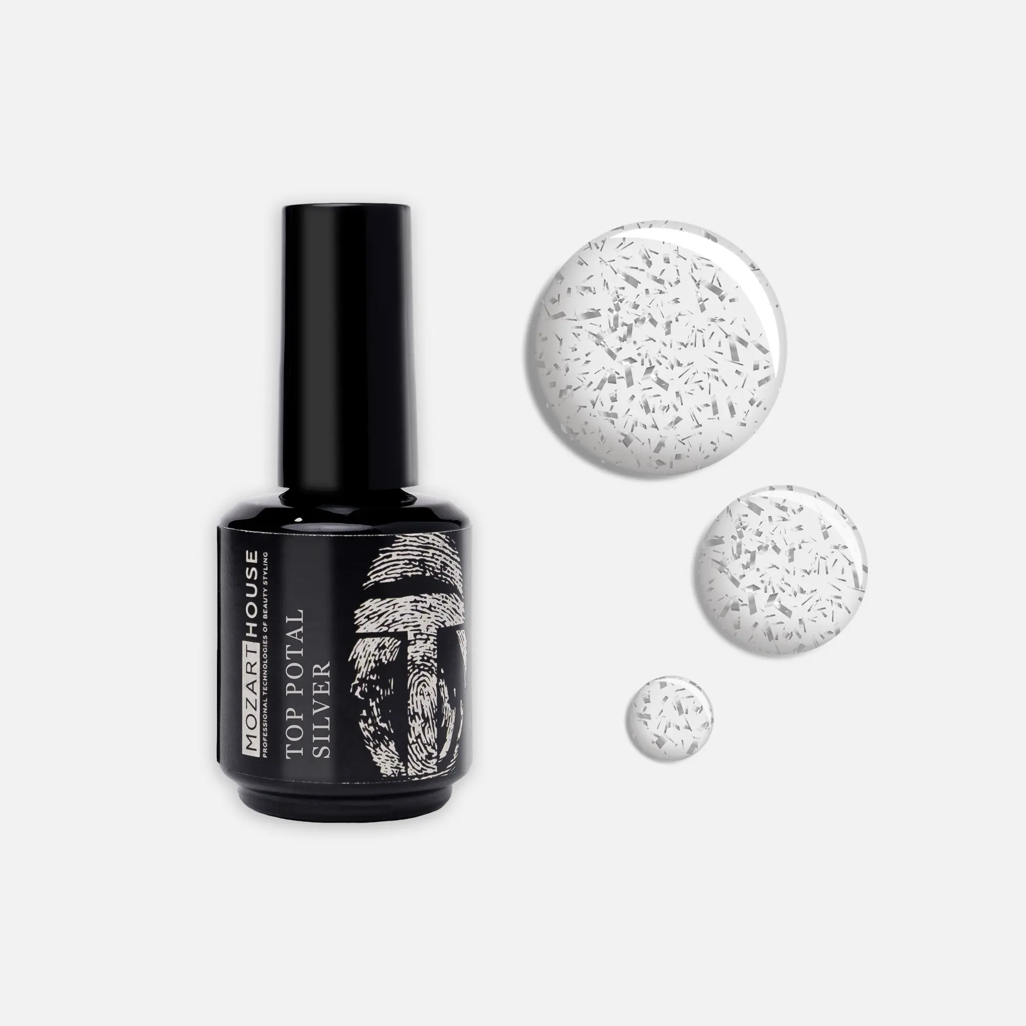 GEL POLISH TOP POTAL SILVER, 15 ml